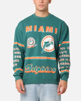 Mitchell & Ness Miami Dolphins 17-0 Crewneck Faded Teal