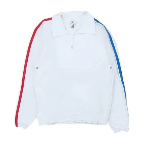 MNS-XOTW-0001/M TO01WHT_WHITE White/Blue Mains Side Strip Quarter Zip Track Jacket Size M