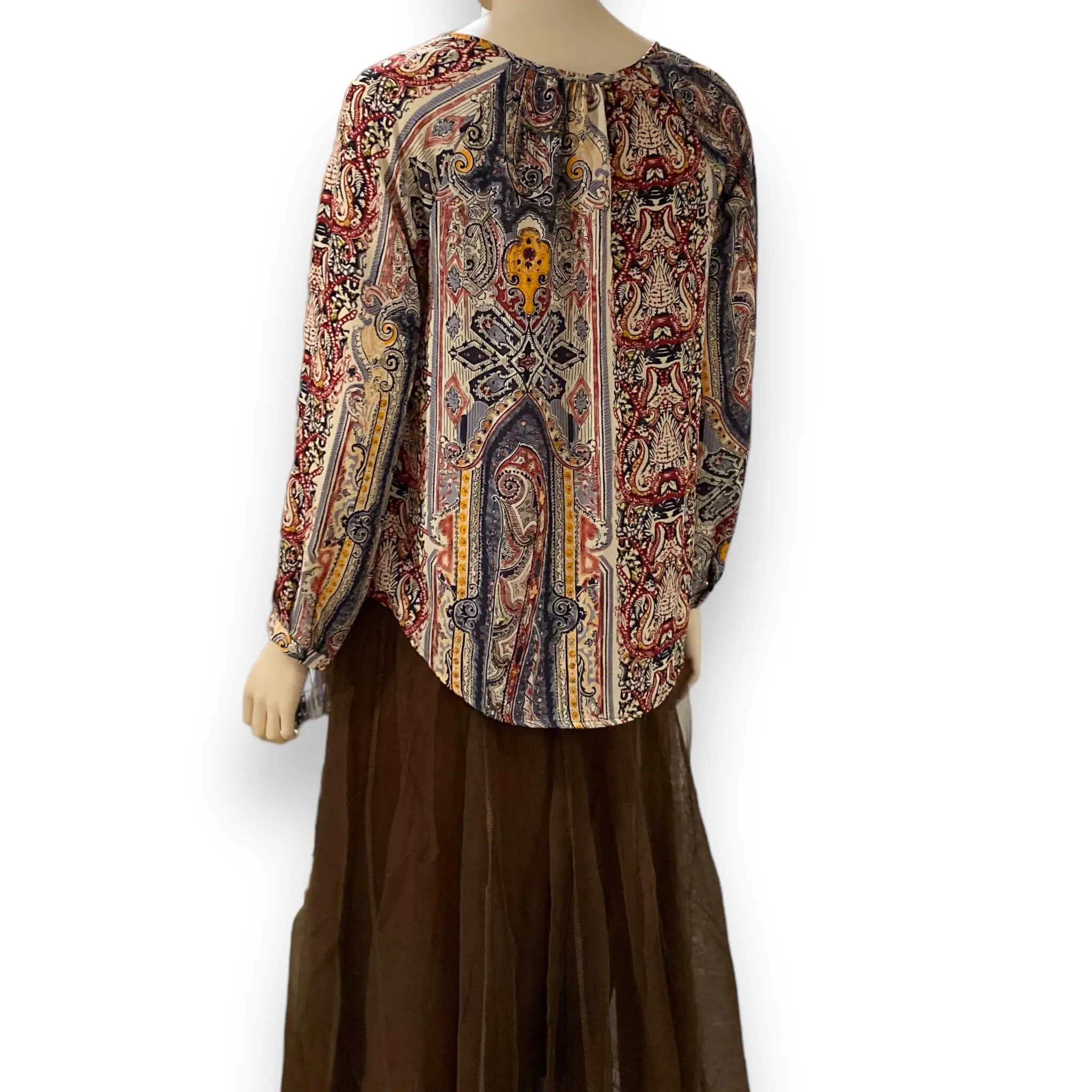 Multicolor Floral Brown Top