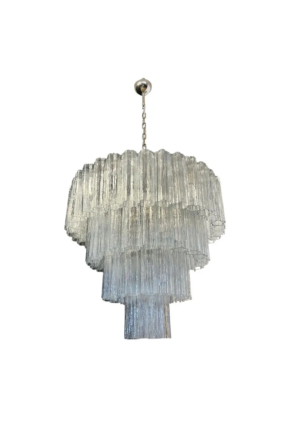 Murano clear glass tiered chandelier, 78 lamps