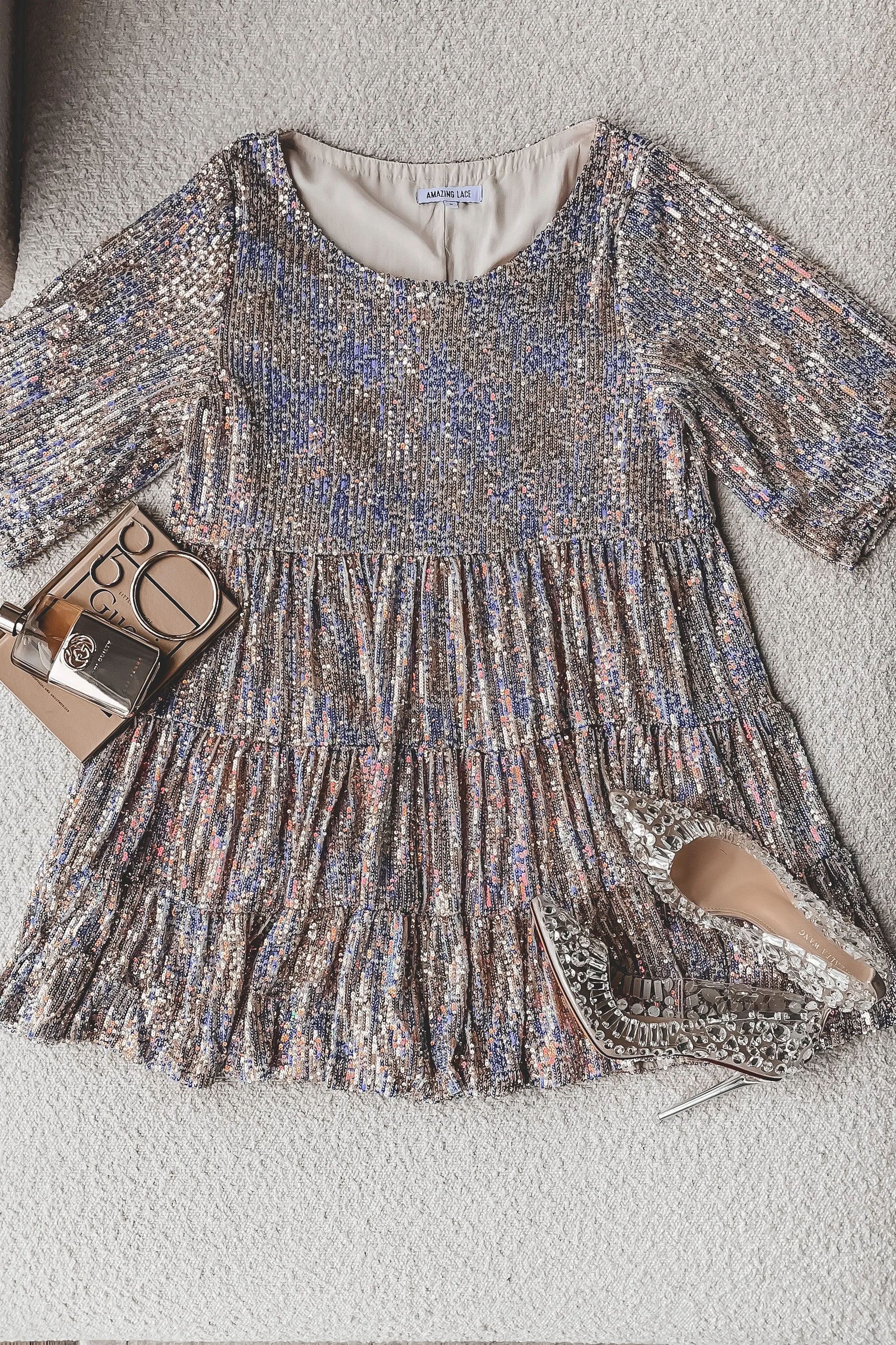 My Queen Sequin Baby Doll Dress