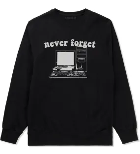 Never Forget Old Computer Nerd Mens Crewneck Sweatshirt