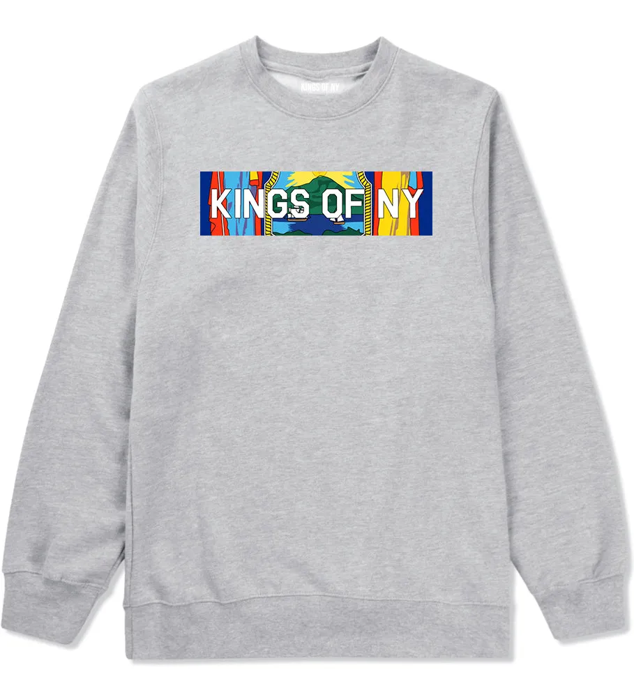 New York Flag Box Logo Mens Crewneck Sweatshirt