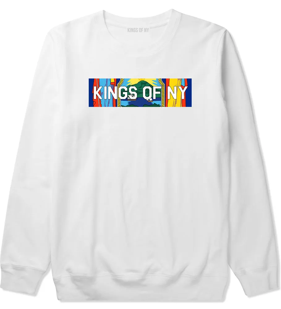 New York Flag Box Logo Mens Crewneck Sweatshirt