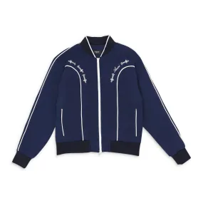 NWT AMIRI Navy Blue Sheen White Piped Track Jacket Size 50 $1290