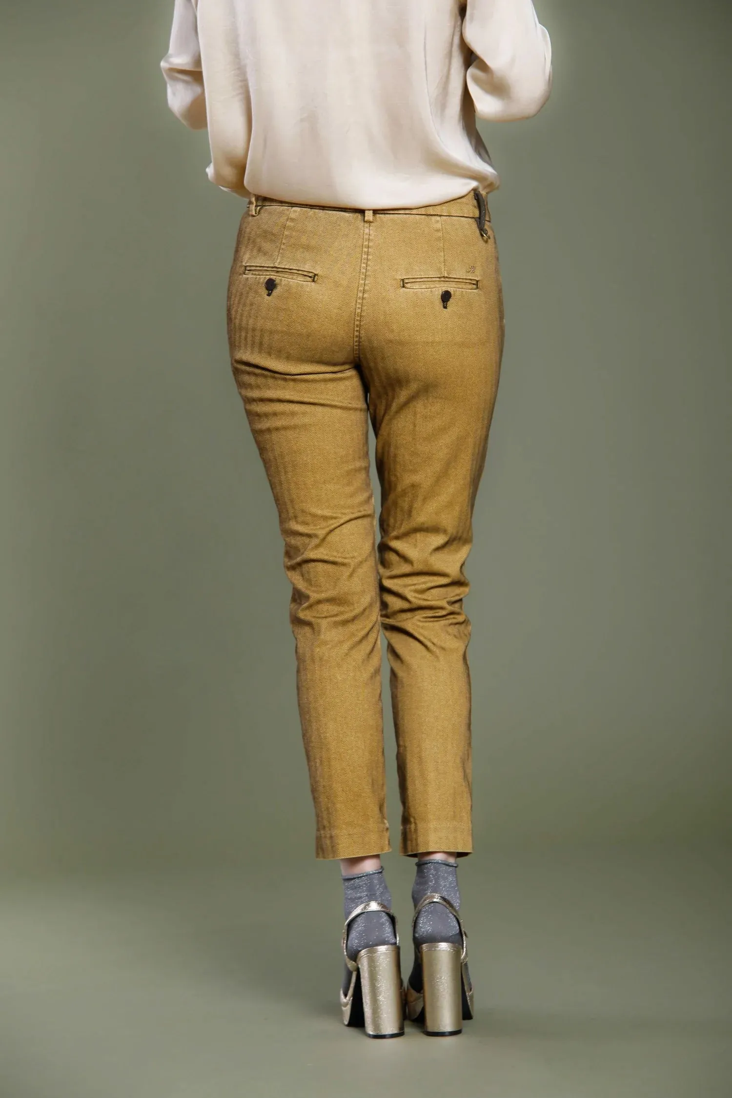 NY Slim Chino Pants- Ocher Herringbone