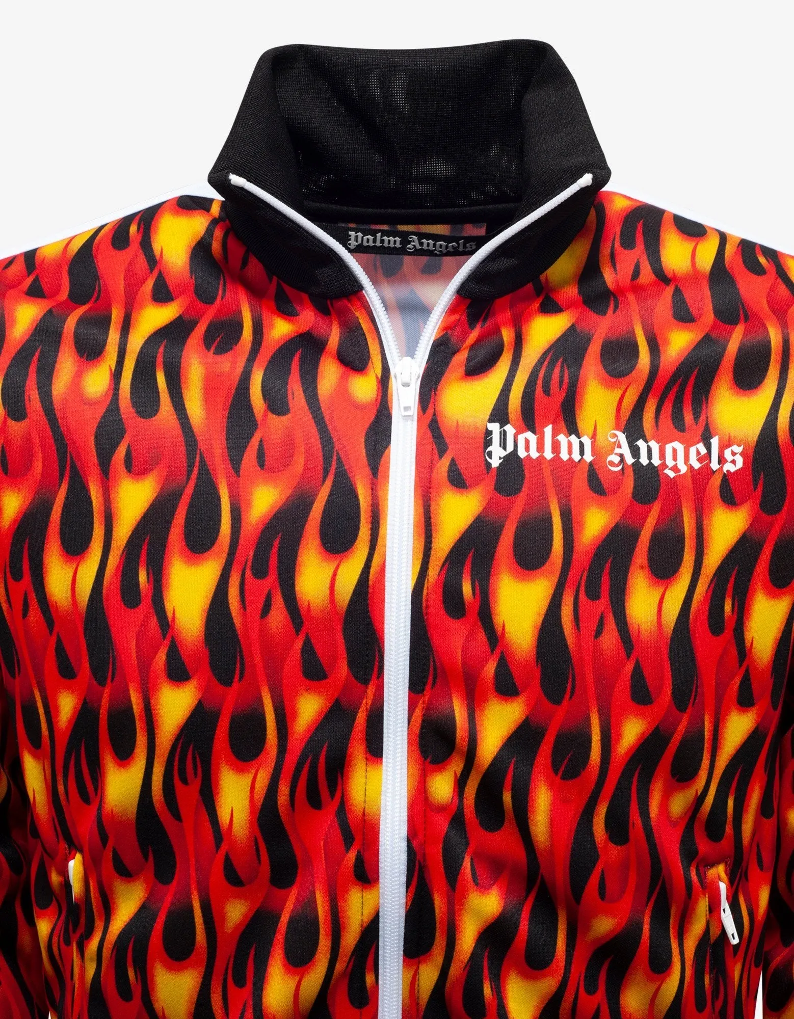 Orange Burning Print Track Jacket -