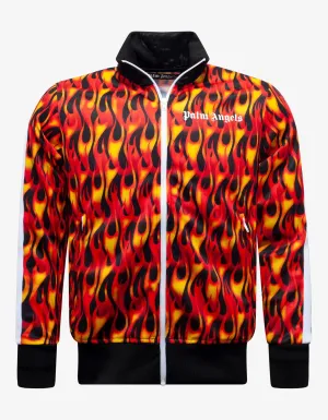 Orange Burning Print Track Jacket