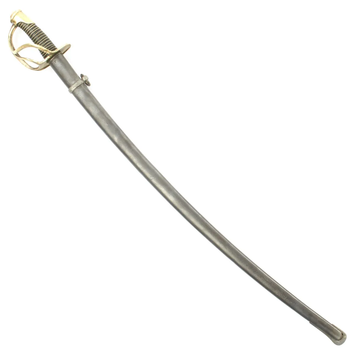 Original U.S Civil War German-Made Model 1840 "Wrist Breaker" Heavy Cavalry Saber with Scabbard