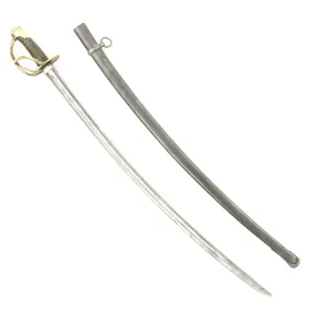 Original U.S Civil War German-Made Model 1840 "Wrist Breaker" Heavy Cavalry Saber with Scabbard