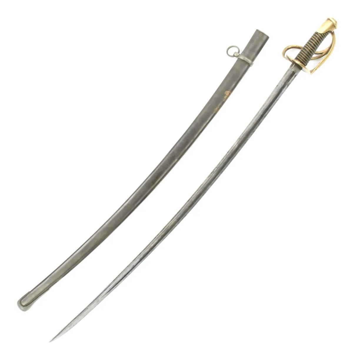 Original U.S Civil War German-Made Model 1840 "Wrist Breaker" Heavy Cavalry Saber with Scabbard