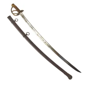 Original U.S Civil War M-1840 "Wrist Breaker" Heavy Cavalry Saber with Scabbard by S&K Schnitzler & Kirschbaum of Solingen - German Imported Blade