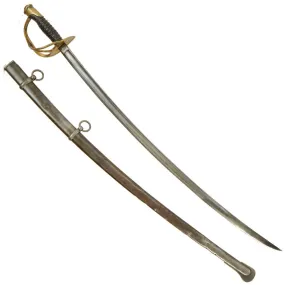 Original U.S. Civil War Model 1860 Light Cavalry Saber by Ames Mfg. Co. with M-1840 Scabbard