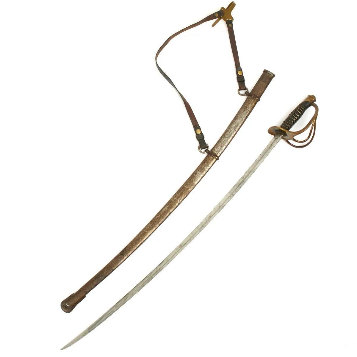 Original U.S. Civil War Model 1860 Light Cavalry Saber with Scabbard and Hangers by Ames - Dated 1864