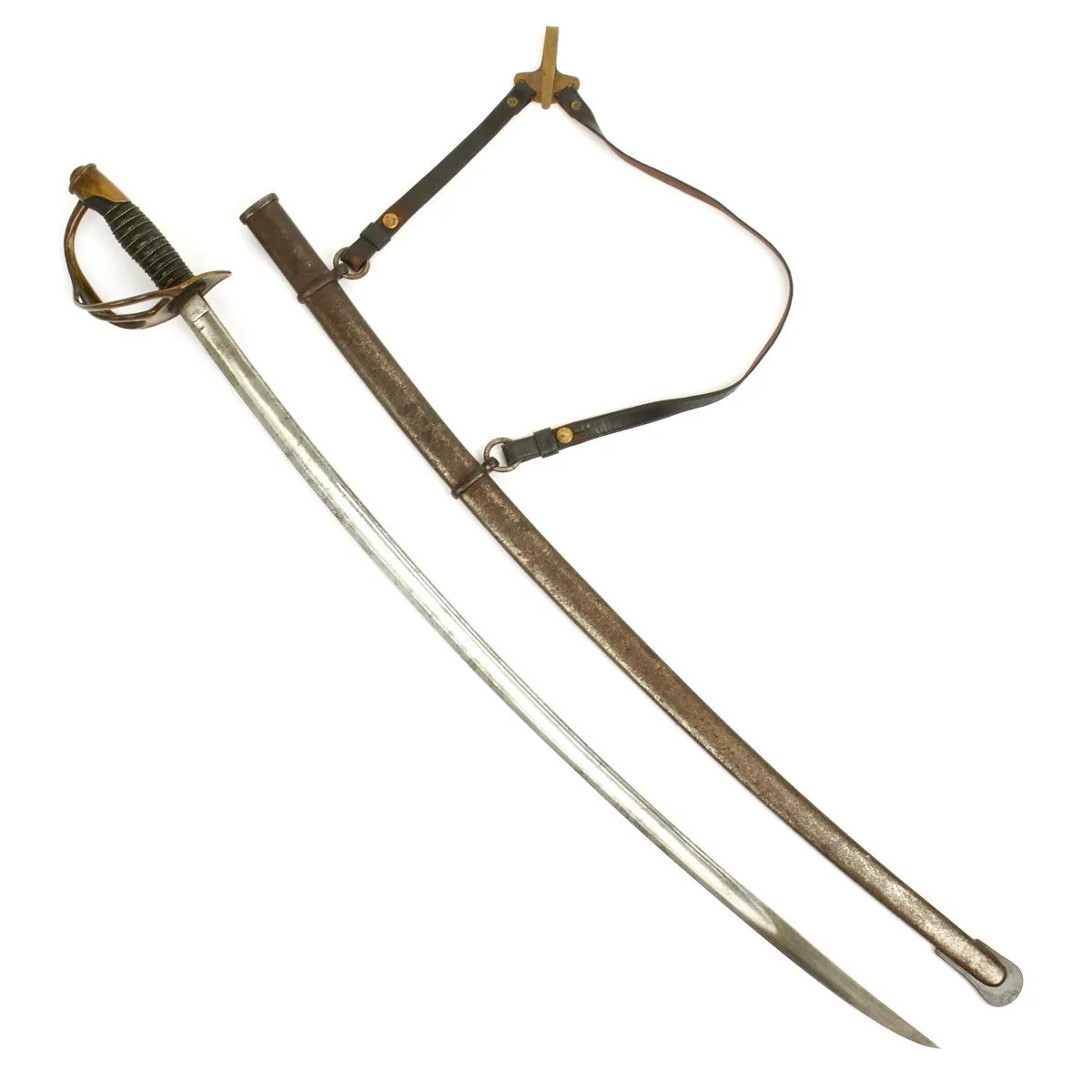 Original U.S. Civil War Model 1860 Light Cavalry Saber with Scabbard and Hangers by Ames - Dated 1864