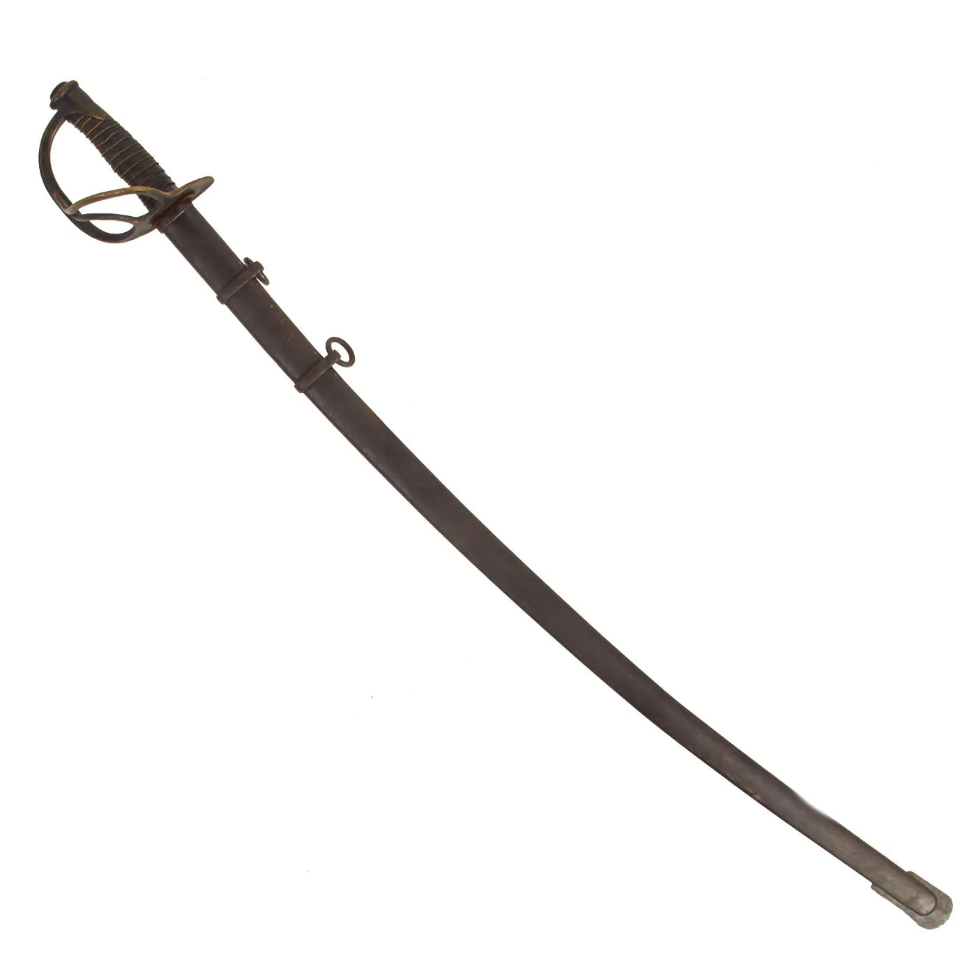 Original U.S. Civil War Model 1860 Light Cavalry Saber with Scabbard by Emerson & Silver Dated 1865 - Upgraded to M1906 Specs