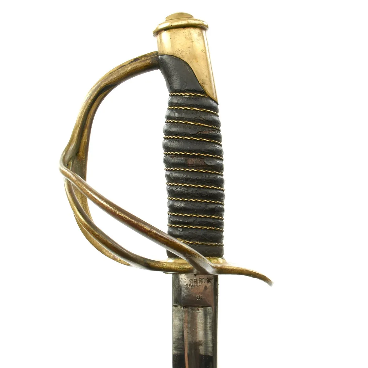 Original U.S. Civil War Model 1860 Light Cavalry Sword by Ames Mfg. Co. with Nickel-Plated Scabbard - Dated 1865