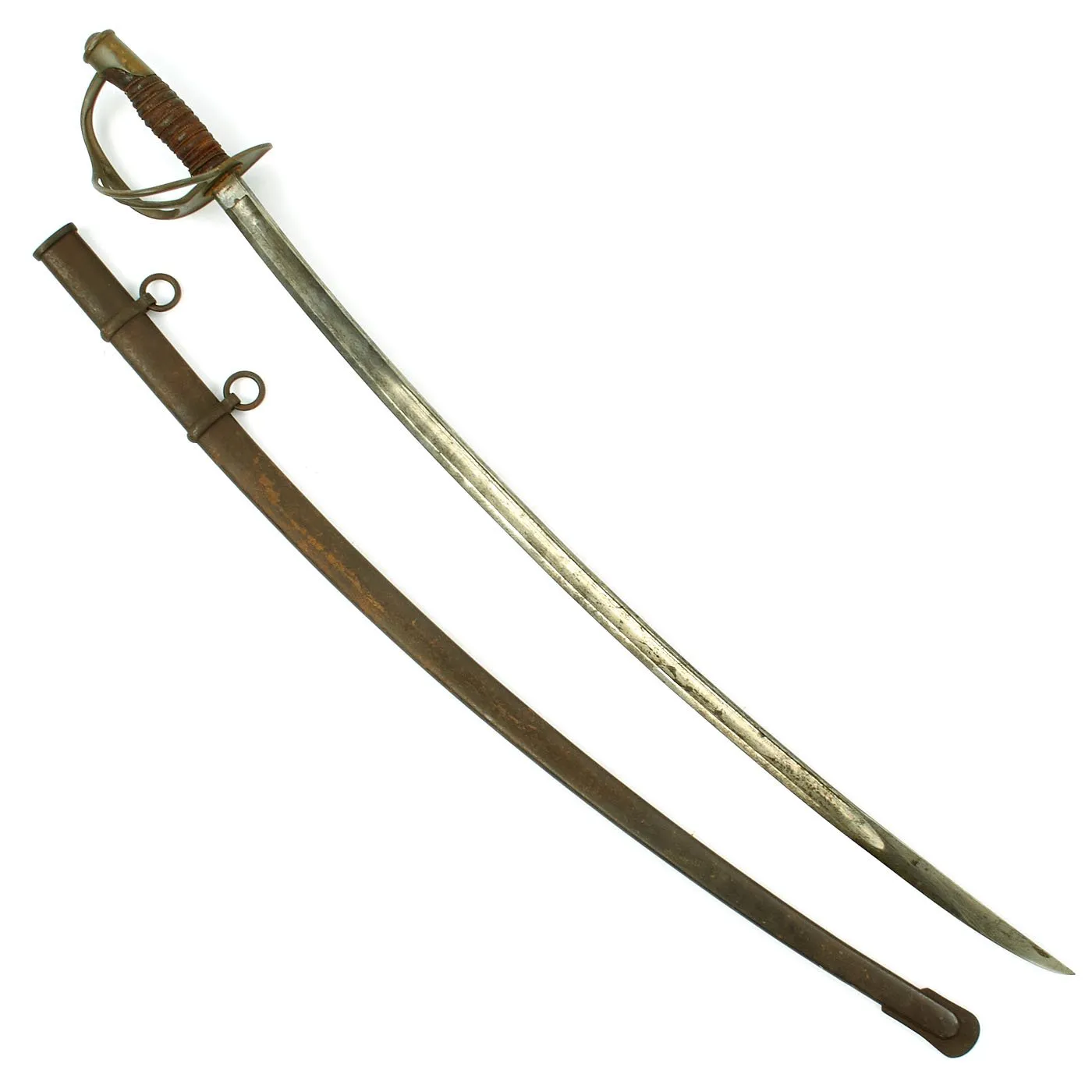 Original U.S. Civil War Model 1860 Light Cavalry Sword by Ames Mfg. Co. with Scabbard - Dated 1865