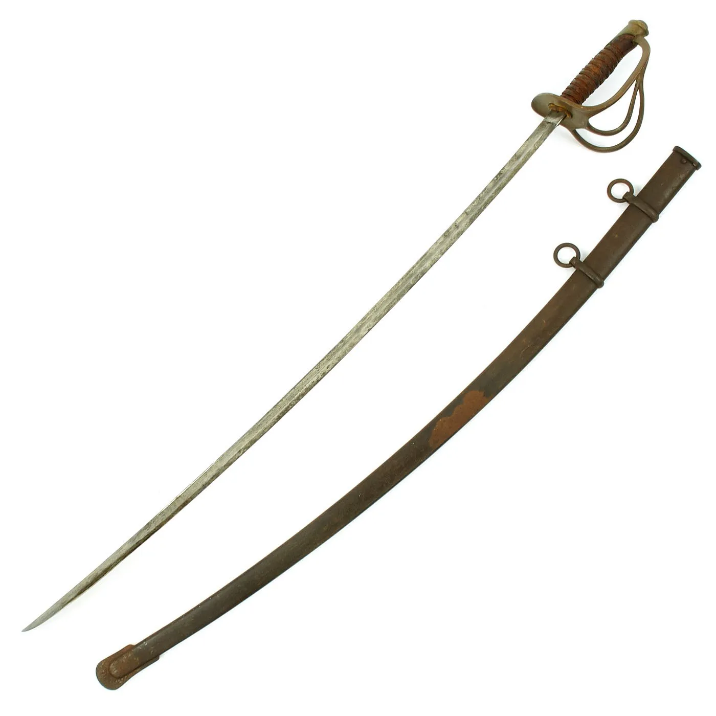 Original U.S. Civil War Model 1860 Light Cavalry Sword by Ames Mfg. Co. with Scabbard - Dated 1865