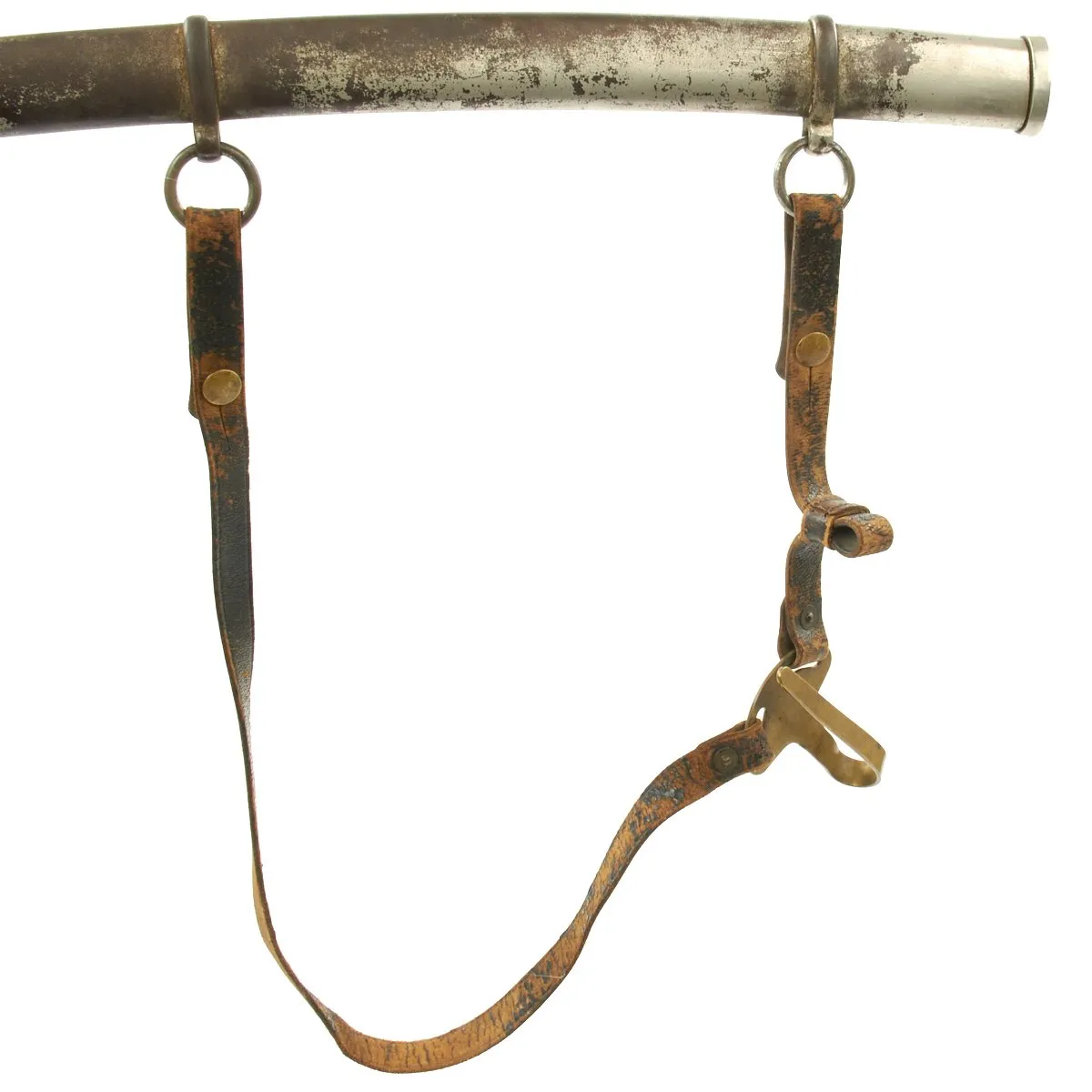 Original U.S. Civil War Model 1860 Light Cavalry Sword by Ames with Scabbard and Leather Hanger - Dated 1865