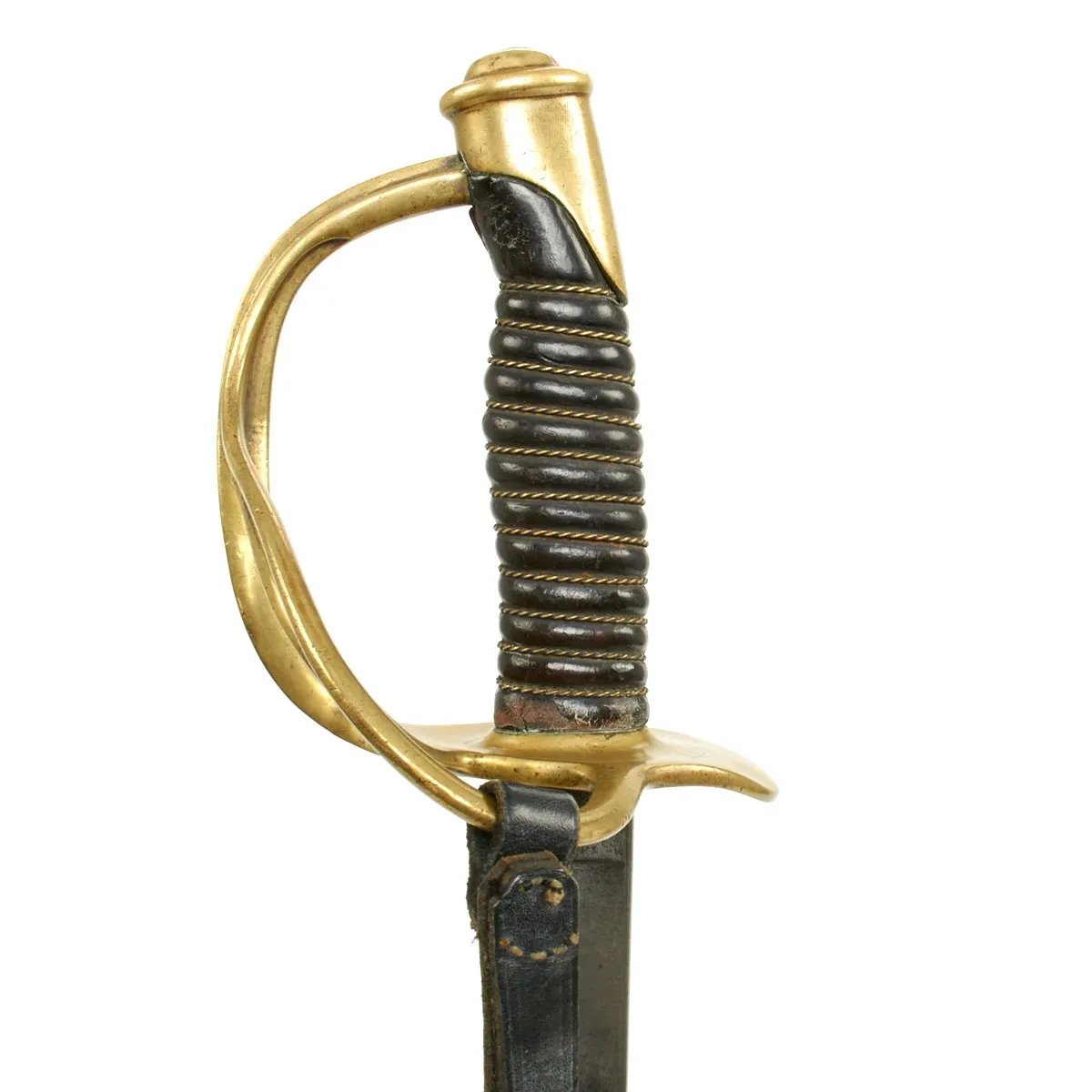 Original U.S. Civil War Model 1860 Light Cavalry Sword by Ames with Scabbard and Leather Sword Knot - Dated 1865