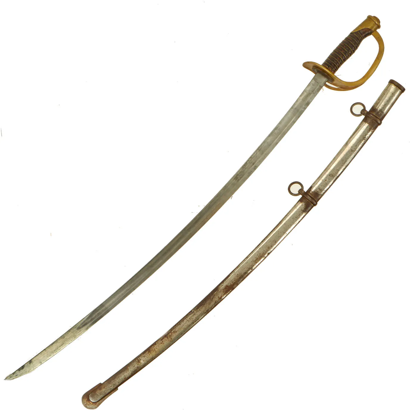 Original U.S. Civil War Named Model 1860 Light Cavalry Saber with Scabbard by Ames of Chicopee, Mass. - Dated 1863