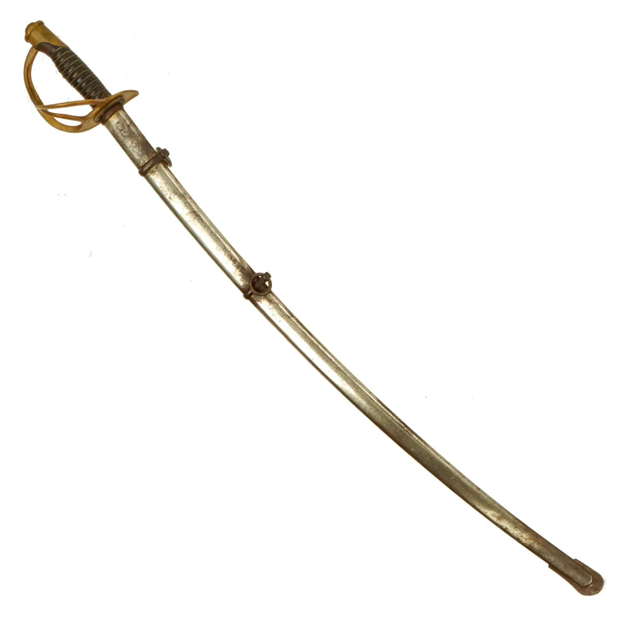 Original U.S. Civil War Named Model 1860 Light Cavalry Saber with Scabbard by Ames of Chicopee, Mass. - Dated 1863