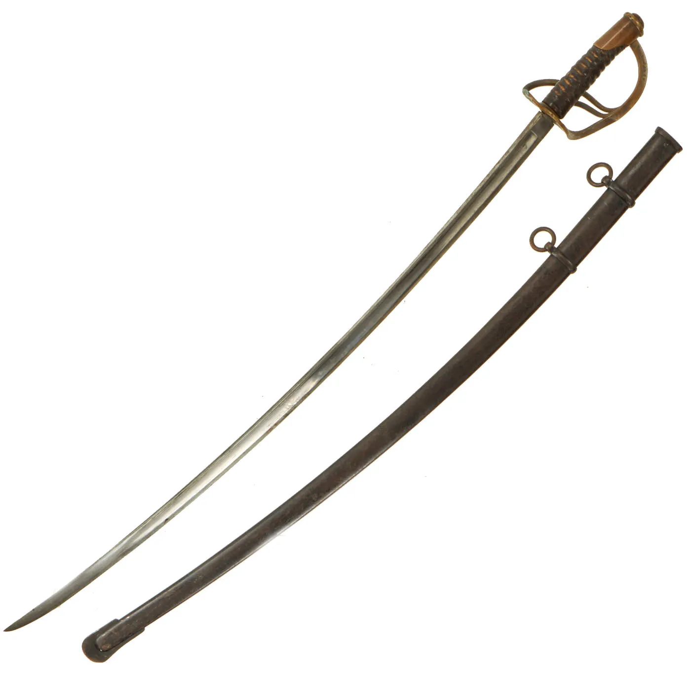 Original U.S. Model 1860 Light Cavalry Saber by C. Roby with Scabbard - Dated 1864 - Upgraded to M1906 Specs