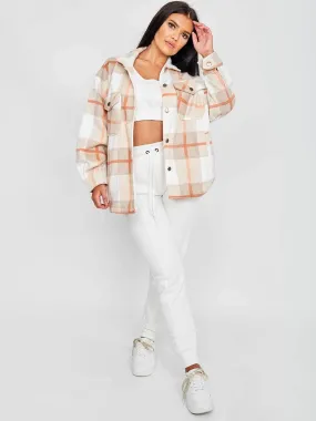 OVERSIZED CHECK SHACKET- STONE