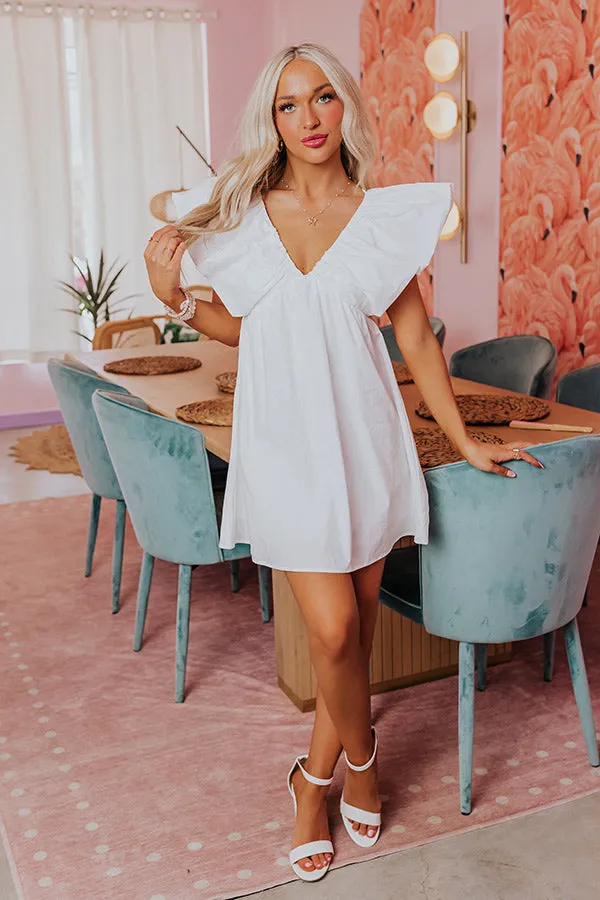 Palm Beach Skies Mini Dress In White