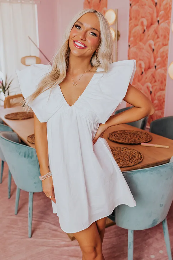 Palm Beach Skies Mini Dress In White