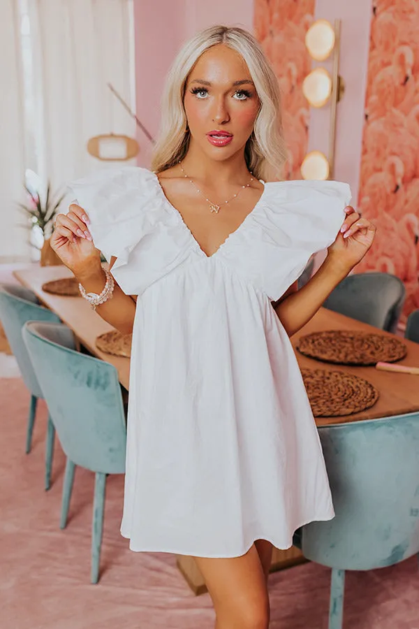 Palm Beach Skies Mini Dress In White