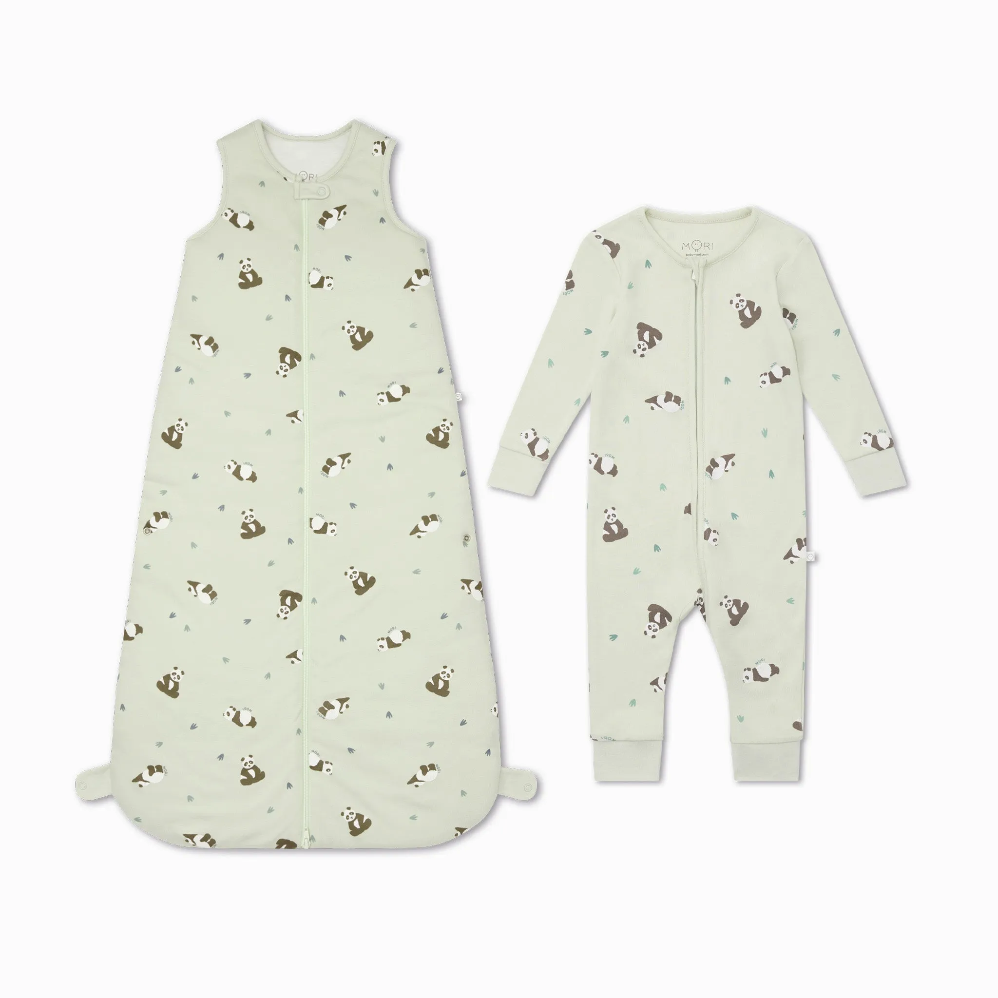 Panda Print Front Opening Bedtime Set 2.5 TOG