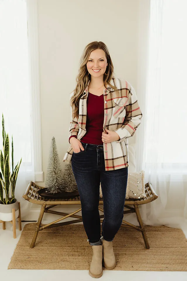 Plaid Buttoned Shacket