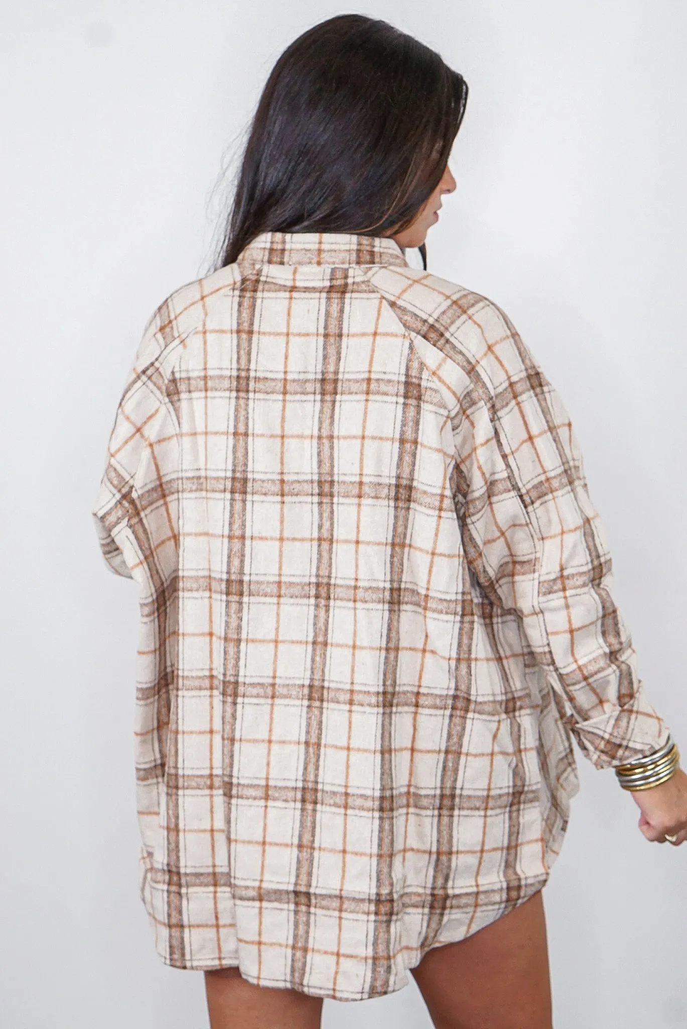 Plaid Season Taupe Flannel Shacket