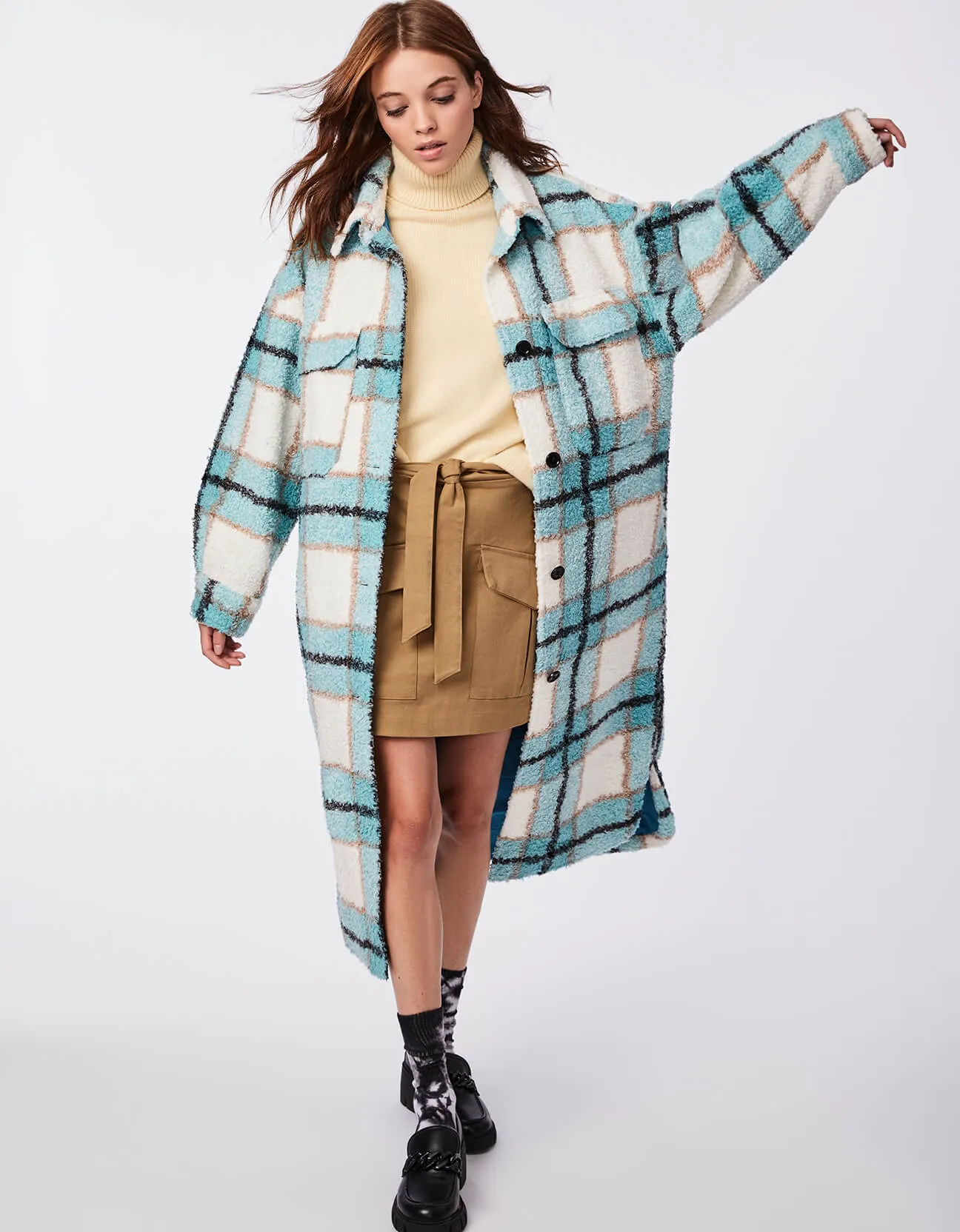 PLAID UNREAL TEDDY SHACKET