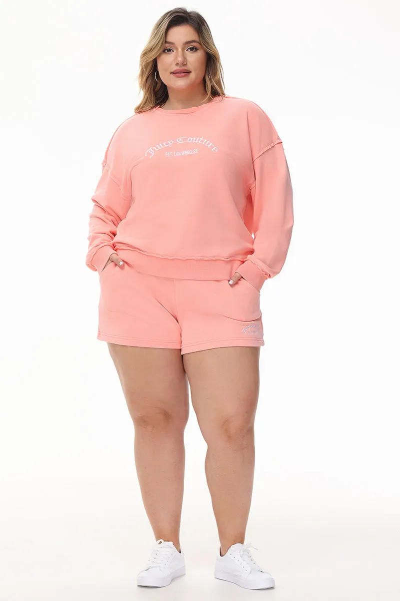 Plus-Size French Terry Embroidered Crewneck