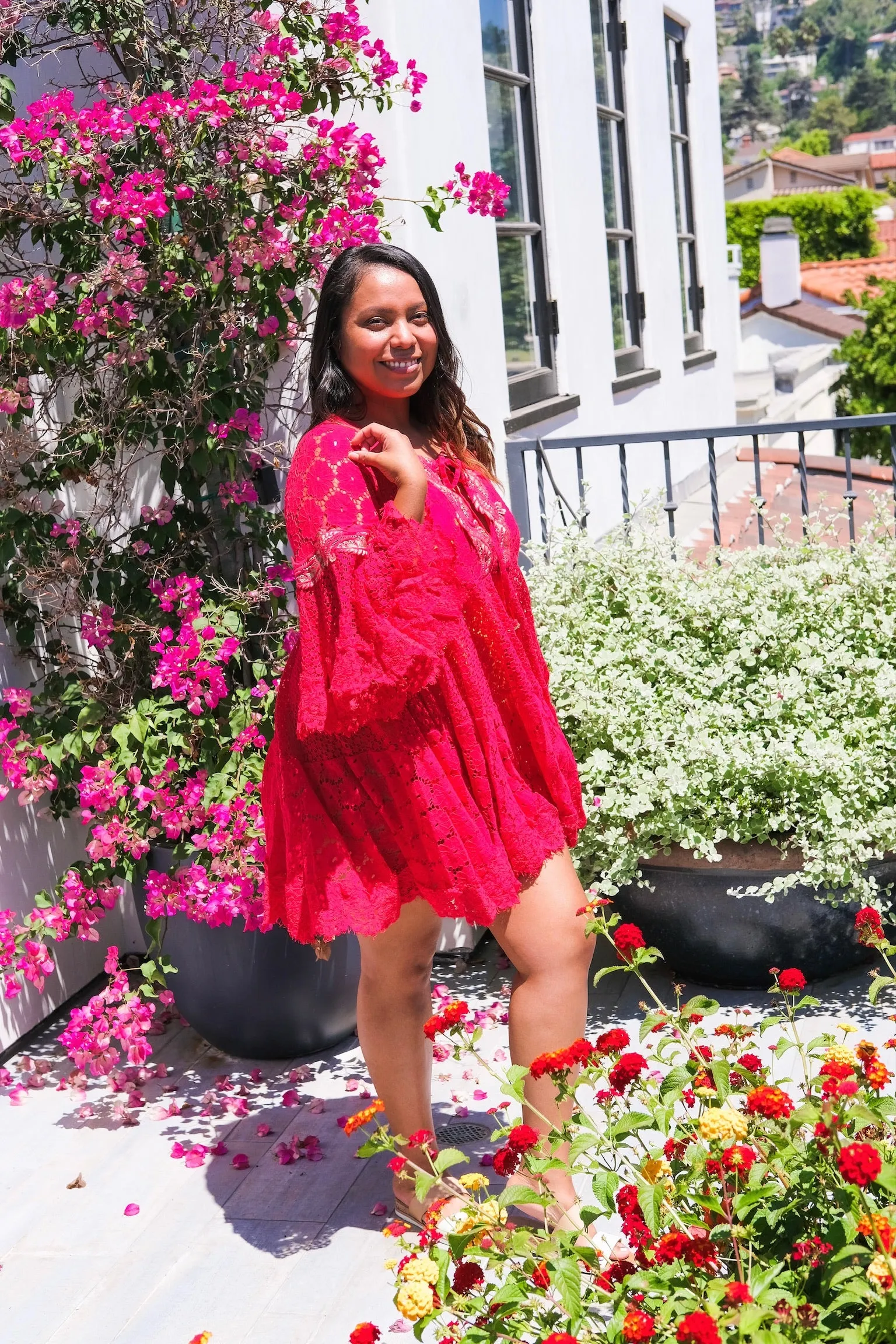 Red Lace Coverup Dress