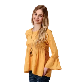 Roper Women's Yellow Dip Dyed Cotton Blouse