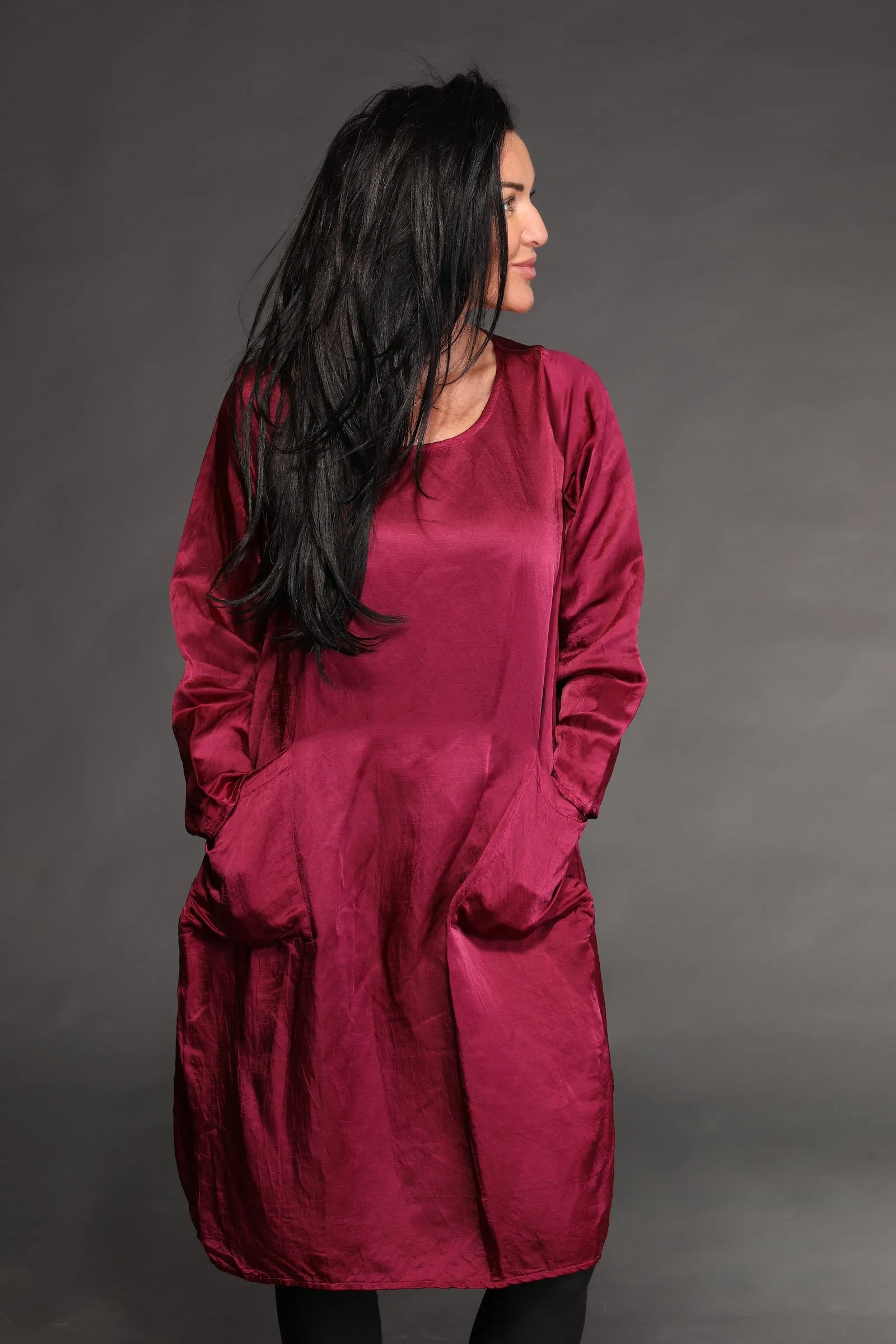 Roshan Dress Hand Dyed Plain Colour In Bamboo Linen £139 - Now £69 Only Size S/M(SIZE 10 TO 16)