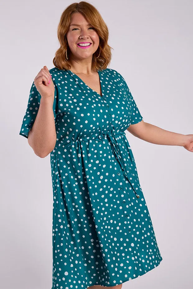 Siena Teal Spot Dress