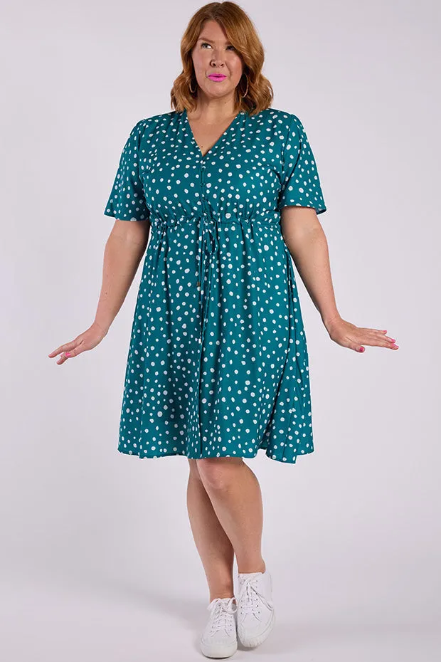 Siena Teal Spot Dress