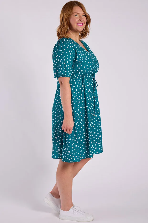 Siena Teal Spot Dress