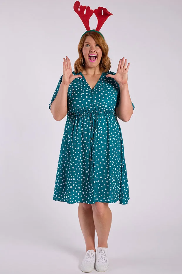 Siena Teal Spot Dress