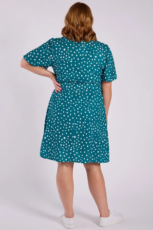 Siena Teal Spot Dress