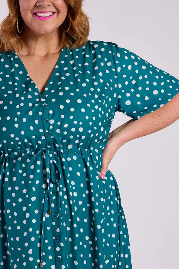 Siena Teal Spot Dress