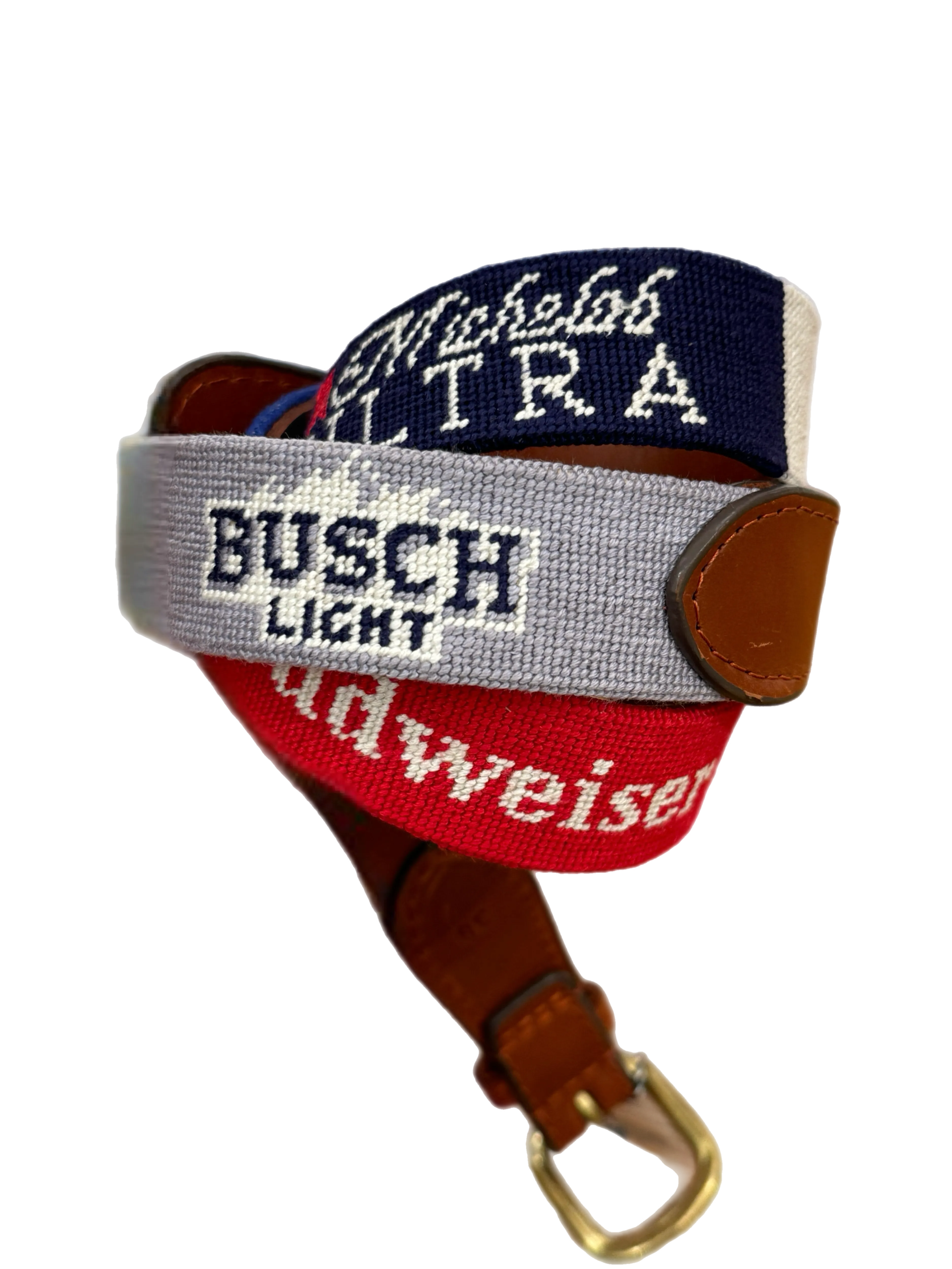 Smathers & Branson Anheuser-Busch Beer Needlepoint Belt