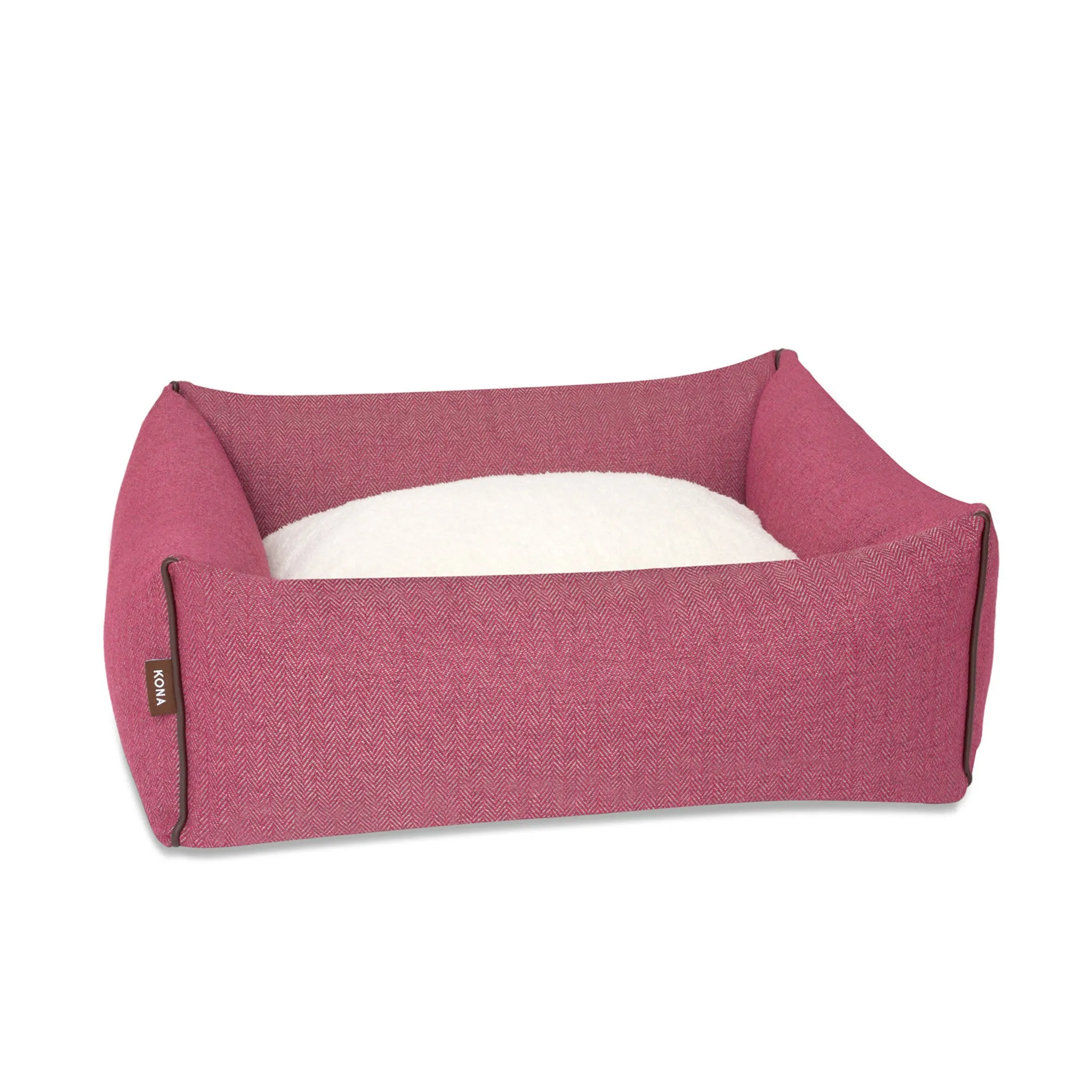 Snuggle Cave Pet Bed - Magenta / Pink Herringbone