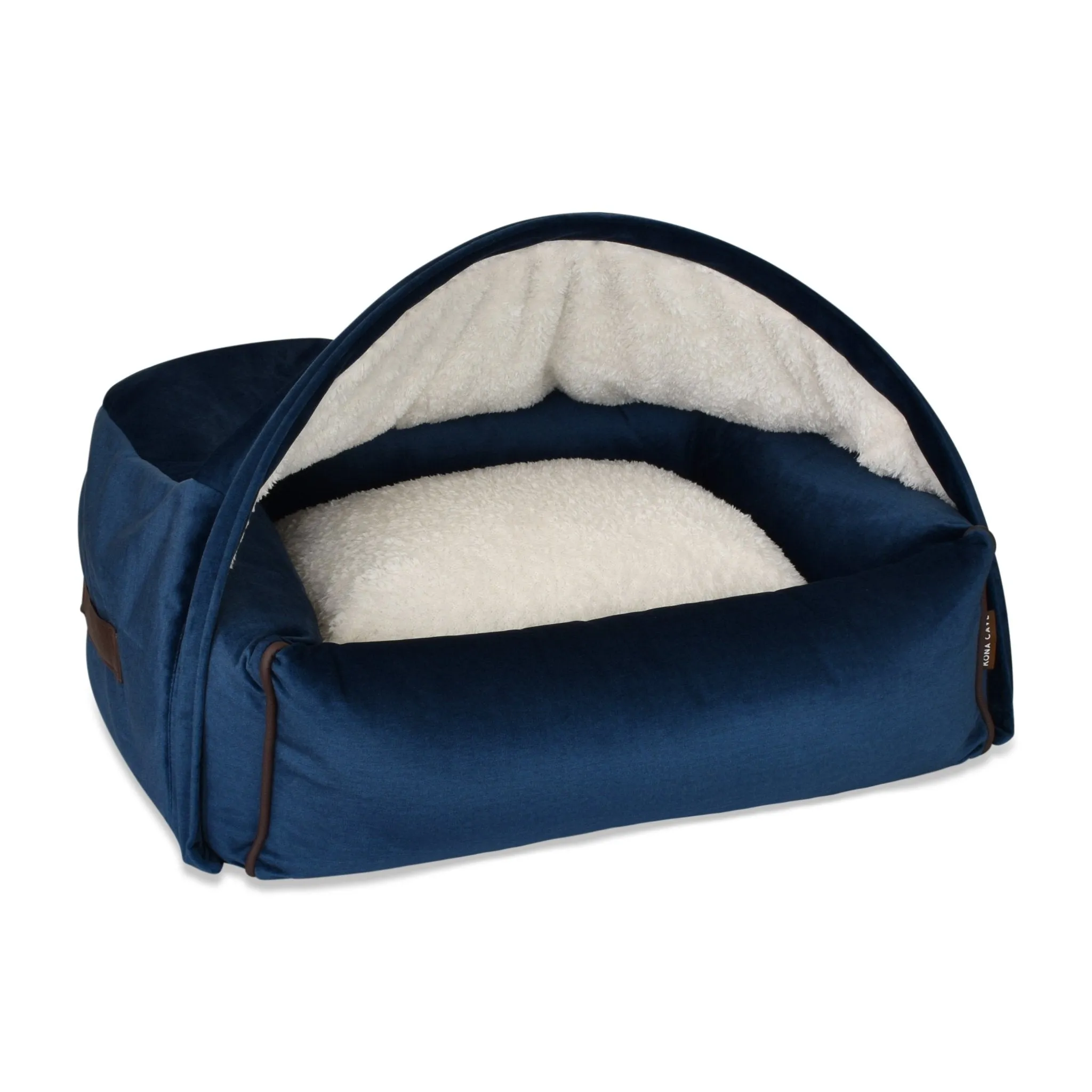 Snuggle Cave Pet Bed - Midnight Blue Velvet