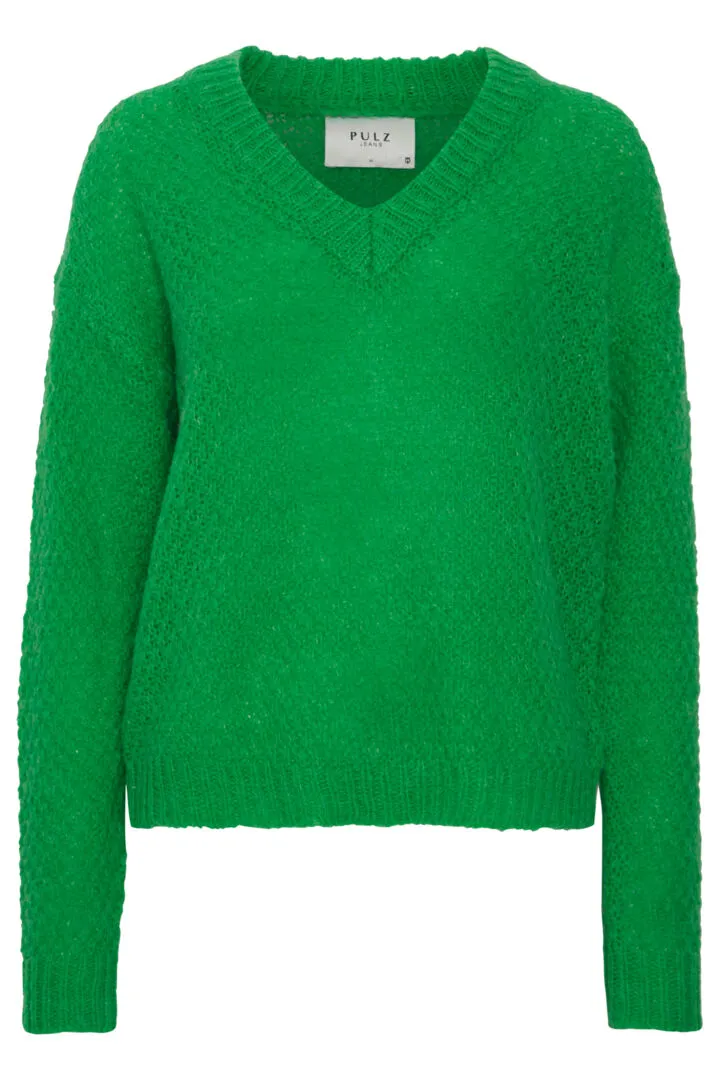 Sophia Wool/Alpaca Blend V-Neck Pullover - Fern Green